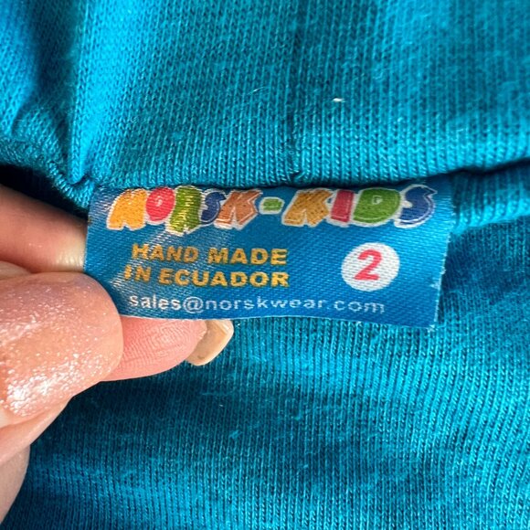 Norsk Kids Girls Sweater Jacket Full Zip Hooded Pockets Wool Flowers Size 2T - Picture 7 of 8